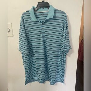 Men’s Adidas Blue Polo Striped Golf Shirt XL